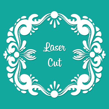 Vektör dikdörtgen lazer format eps10 ile çiçek süslemesi ile kesilmiş