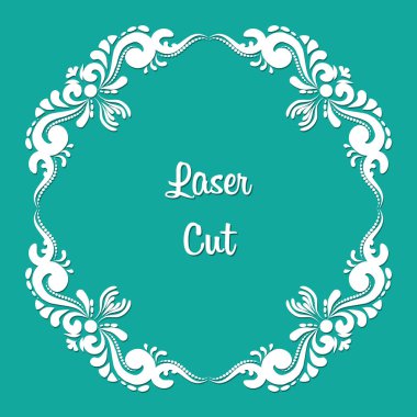 Vektör kare lazer format eps10 ile çiçek süslemeli kesilmiş