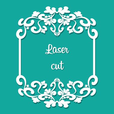 Vektör beyaz lazer format eps10 ile çiçek süsü ile kesilmiş