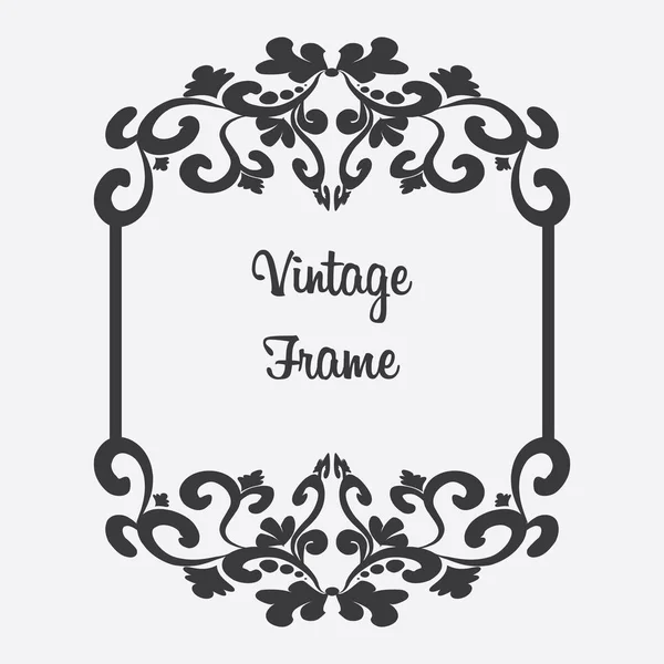 Vector Black Vintage Frame Floral Ornament Format Eps10 — Stock Vector