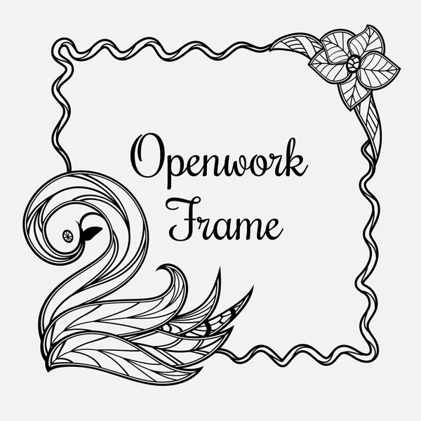 Vector frame with swan — Stock Vector