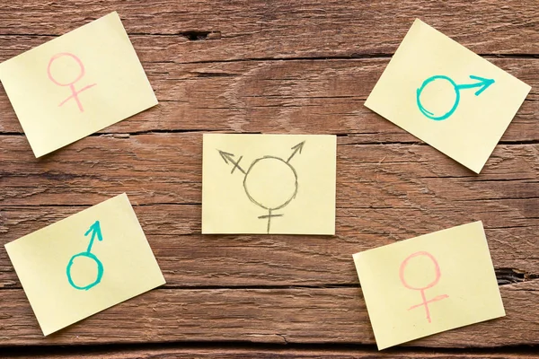 男人、 女人、 变性者的性别符号 — 图库照片
