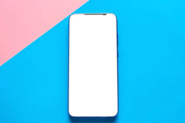 Beyaz Ekranlı Renkli Bir Arka Planda Cep Telefonu Metin Modelleme — Stok fotoğraf