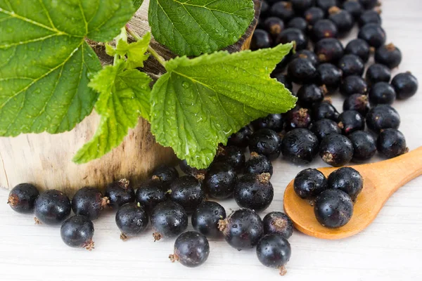 Zwarte bessen bessen op tafel — Stockfoto