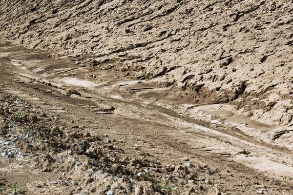 Torr Sand Erosion Från Strömmen — Stockfoto