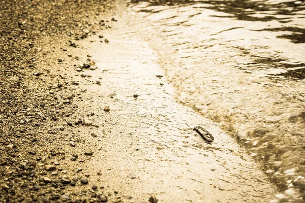 Пісок Галька Хвиля Річці Море — стокове фото