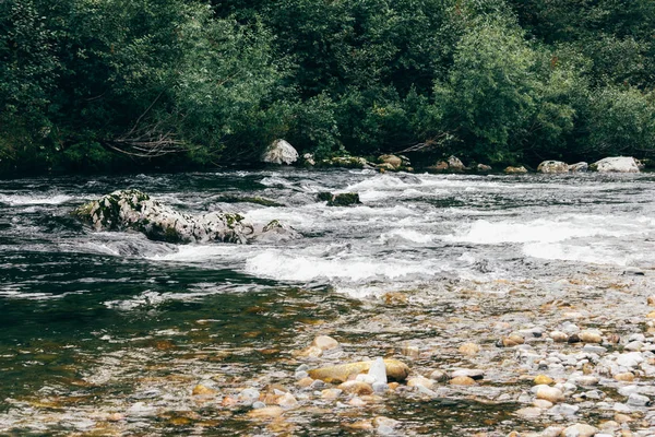 Piedras Guijarros Agua Clara Río Montaña — Foto de Stock