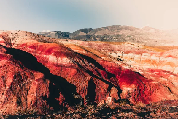 Rocas Rojas Coloridas Día Soleado Hermosa Vista Las Montañas Del —  Fotos de Stock