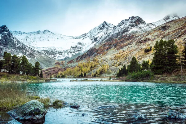 Όμορφη Τυρκουάζ Λίμνη Στα Βουνά Ομορφιά Της Φύσης Πεζή Ξενάγηση — Φωτογραφία Αρχείου