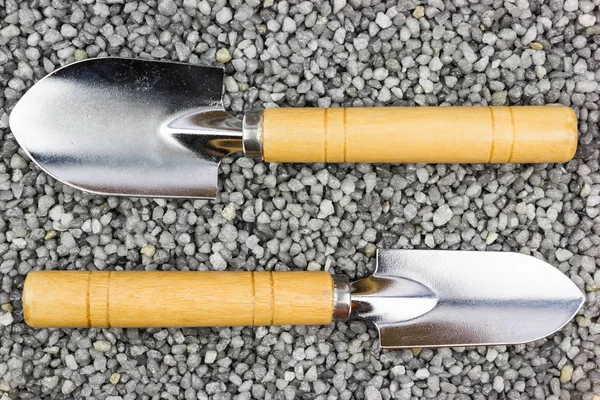 Trowel Gray Gravel Garden Tools Gardening — Stock Photo, Image