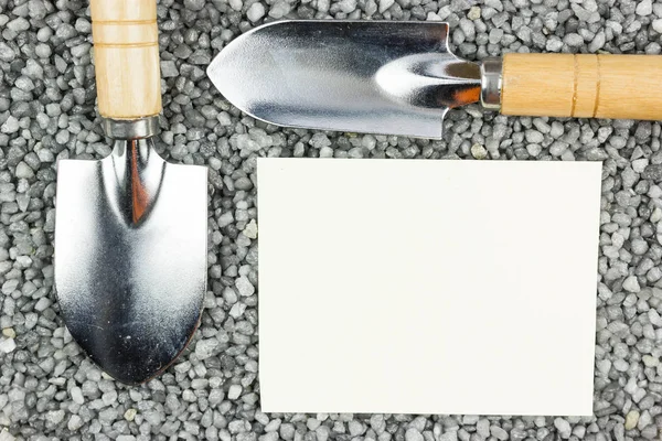 Trowel Gray Gravel Garden Tools Gardening — Stock Photo, Image