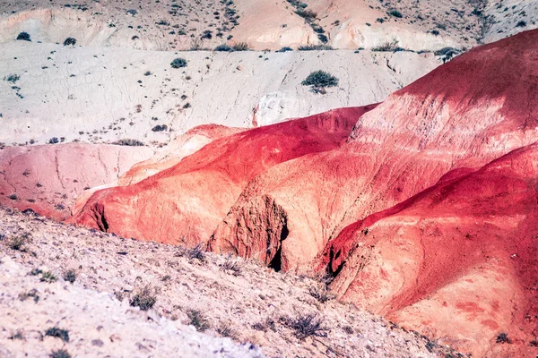 Vista Las Montañas Colinas Rojas Paisaje Marciano Kyzyl Chin Viaje — Foto de Stock