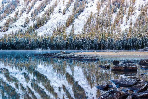 Mirror Surface Mountain Lake Beautiful Nature Trip Mountains National Park Royalty Free Stock Images