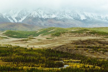 Nehrin bir dağ vadi şerit eğrileri. Yukarıdan Vadisi'nin güzel manzara.