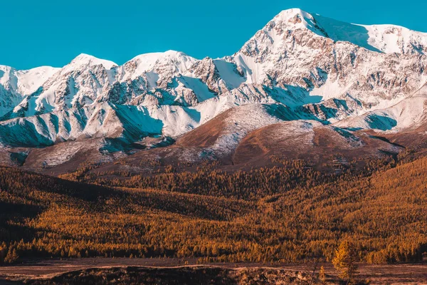 Bela Vista Dos Picos Montanha Nevados Vale Montanha Colorido Com — Fotografia de Stock