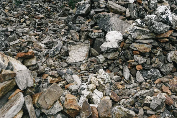 Volcado Piedras Para Construcción Cantera Piedra Con Cantos Rodados Morrena — Foto de Stock