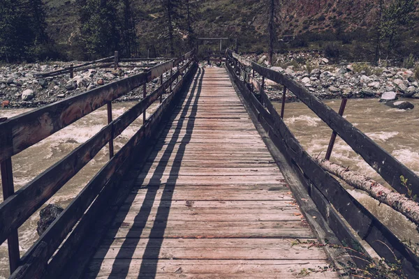 Puente Troncos Traviesas Suelos Madera Para Transporte Camino Ecológico Sin — Foto de Stock