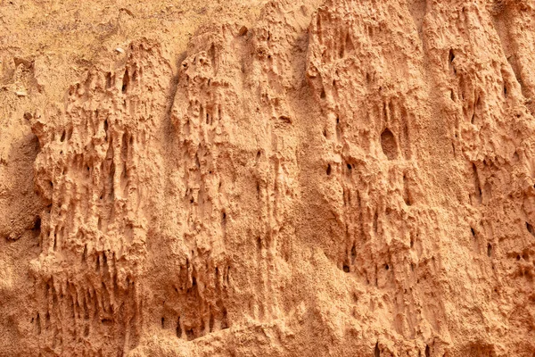 Vörös Hegyoldal Forró Napon Textúra Homokos Kanyon Falán Vízhiány Éghajlatváltozás — Stock Fotó