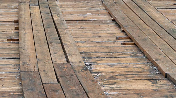 Brug Van Boomstammen Slapers Houten Vloeren Voor Transport Ecologische Weg — Stockfoto