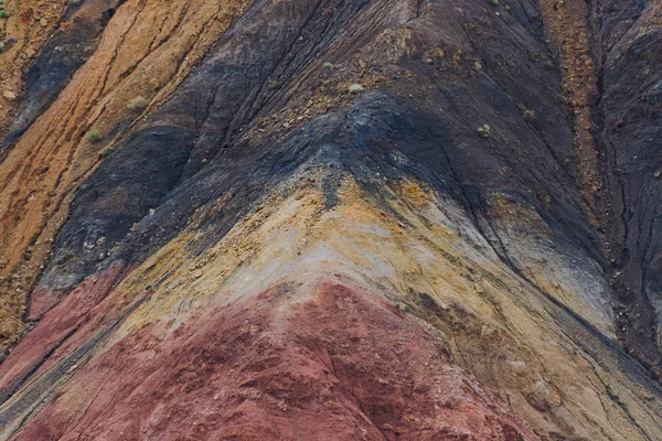 Colored Hills Stripes Different Colors Slope Canyon Dry Land Due — Stock Photo, Image