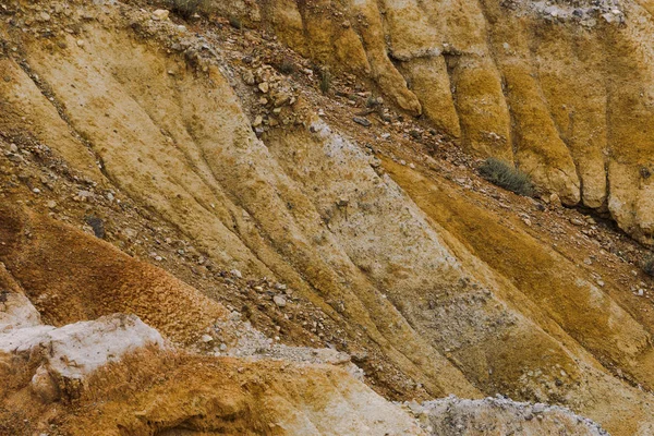 Röda Sandiga Sluttningar Ravinen Korrodera Jorden Efter Torka Och Global — Stockfoto