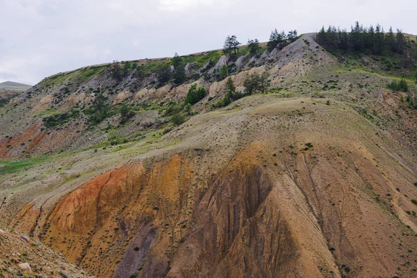 Canyon Avec Des Pentes Sablonneuses Rouges Collines Désertiques Avec Érosion — Photo