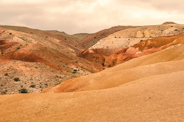 Canyon Vermelho Nas Colinas Erosão Solo Após Seca Mudanças Climáticas — Fotografia de Stock