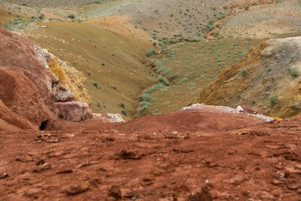 Pistas Arena Roja Cañón Corrosión Del Suelo Después Sequía Calentamiento — Foto de Stock