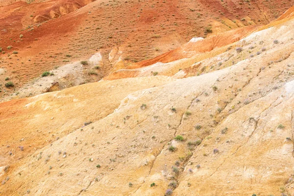 Rote Berghänge Heißen Tagen Textur Auf Wand Des Sandigen Canyons — Stockfoto
