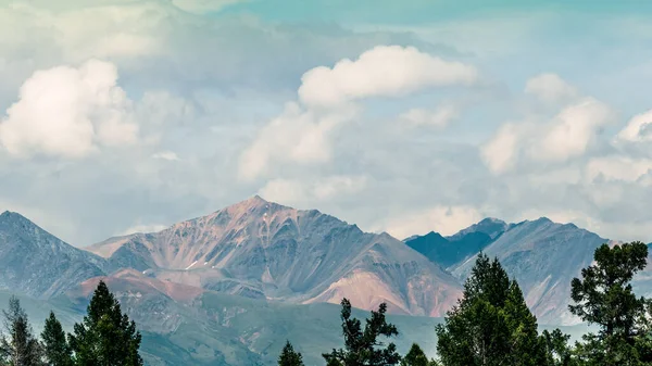 Valley Pine Forest Rocky Peaks Horizon Mountain Tourism Outdoor Relaxation — ストック写真