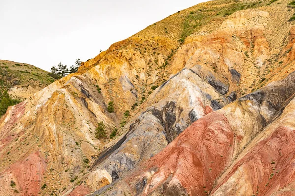 Colored Hills Mountain Valley Dry Sandy Red Hills Hot Summer — Stock Photo, Image