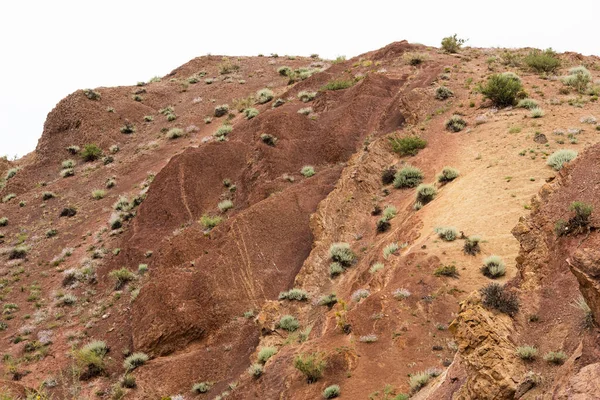 Red Sandy Slopes Canyon Corrosion Soil Drought Global Warming Lack — 图库照片