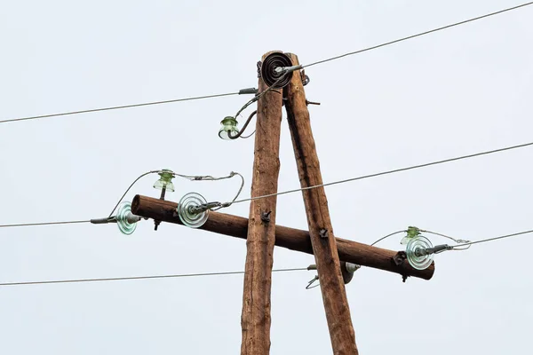 Elektrik Iletimi Enerji Endüstrisi Enerji Tasarrufu Için Kablolarla Elektrik Hattı — Stok fotoğraf