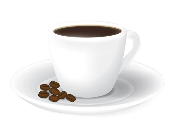 Xícara de café no fundo branco — Vetor de Stock