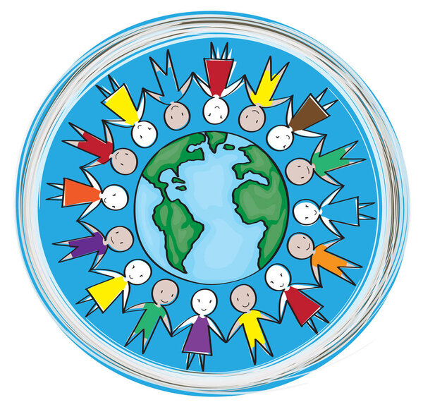 Дети во всем мире на белом фоне
