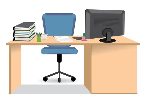 Interior office room cartoon, business concept, vector — Stock Vector