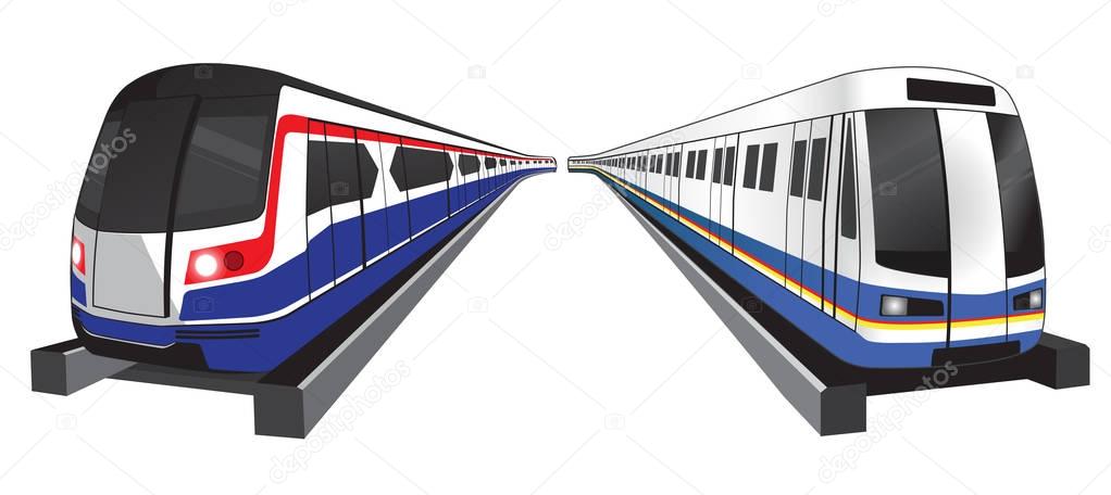 Bangkok skytrain and subwaytrain icon vector illustration