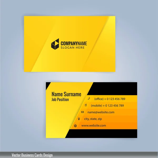 黄色和黑色的现代名片模板，插图矢量 10 — 图库矢量图片