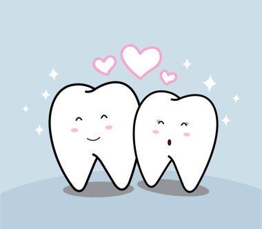 sevimli çizgi gülen diş