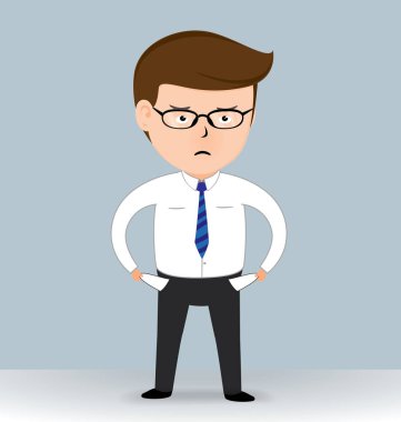 Zavallı iş adamı gösterilen boş cepler, iş kavramı, illüstrasyon vektör eps10