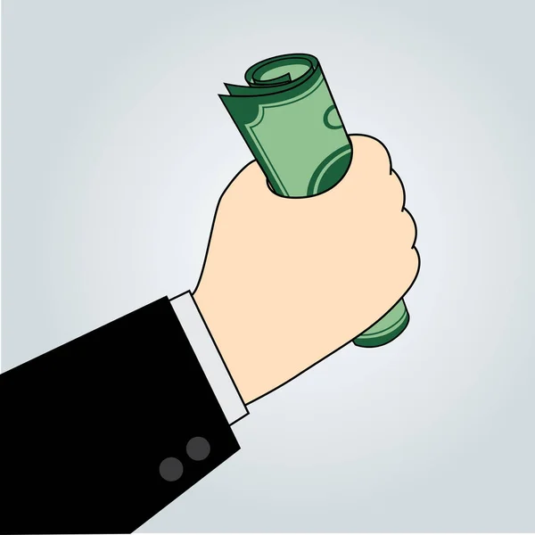 Ruce drží peníze, obchodní koncept vektor, ilustrace — Stockový vektor