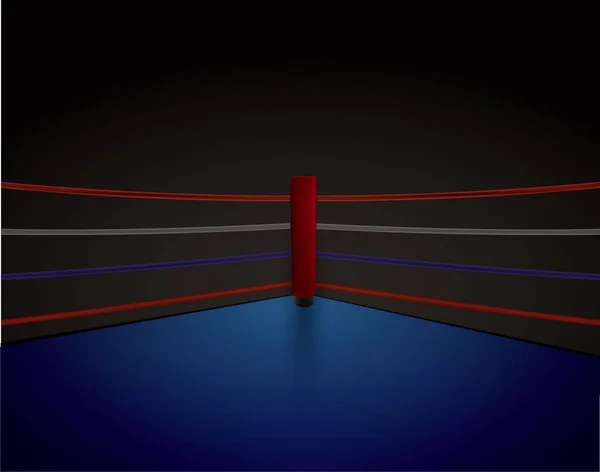 Anillo de Boxeo Esquina Roja, ilustración vectorial — Vector de stock