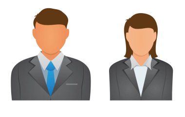 İş adamı ve iş kadını simgesi, iş kavramı, illüstrasyon vektör eps10