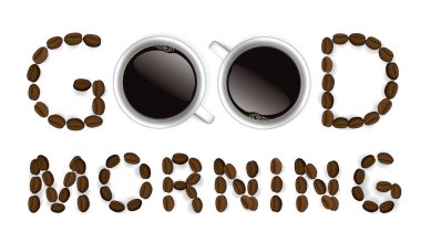 Günaydın ve kahve fincanı, vektör