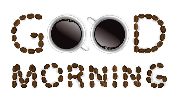 Good morning and coffee cup, Vector