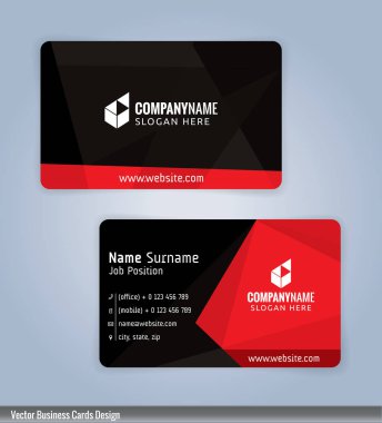 Black and red modern business card template, Illustration Vector 10 clipart svg vector 