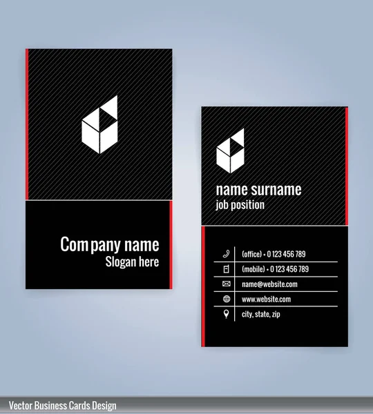 赤と黒のモダンなビジネス カード テンプレート、イラスト ベクター 10 — ストックベクタ