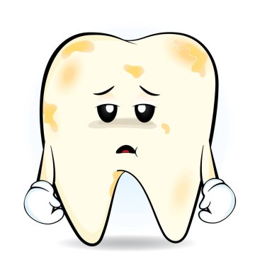 Sevimli çizgi sarı diş, vektör 10