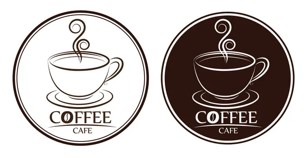 커피 로고, 라벨, 디자인 서식 파일 — 스톡 벡터