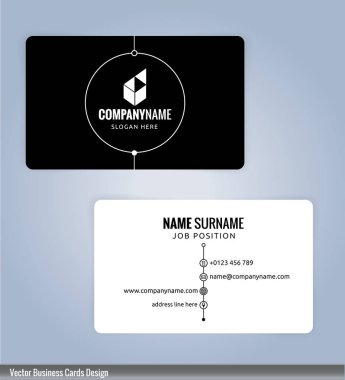 Black and white modern business card template, Illustration Vector 10 clipart svg vector 
